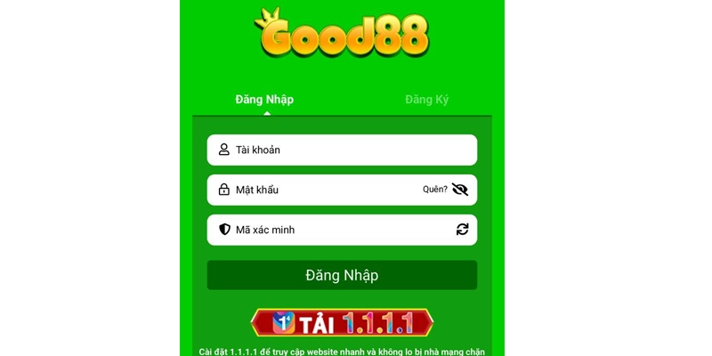 Đăng nhập Good88 trên Mobile