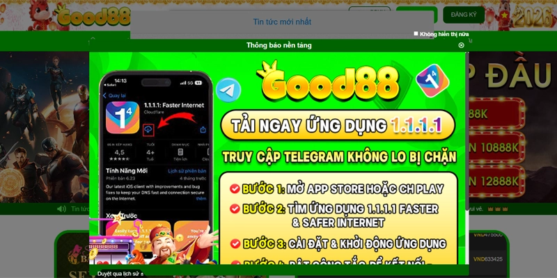 Giao diện đăng ký Good88